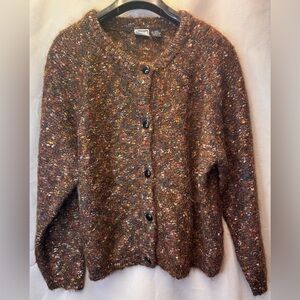 Paul Et Duffier Vintage Brown  Mohair Blend Cardigan in Size Large